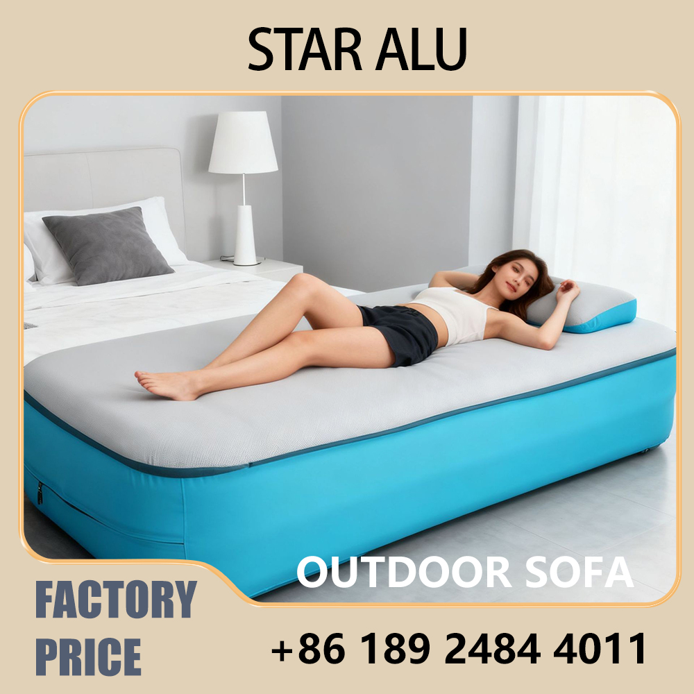 Outdoor Camping Mattress - Inflatable Camping Mattress with Built-in Pillow,