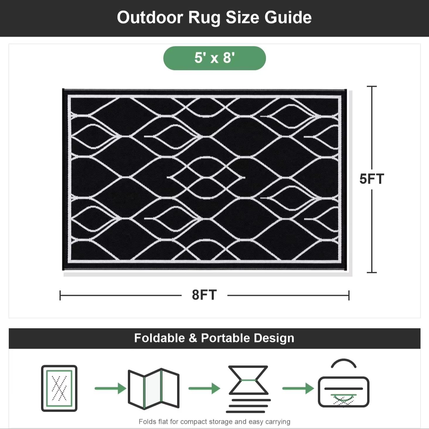 5x8 FT Indoor Outdoor Rug Wate - đánh giá và giá Outdoor Camping Mattress