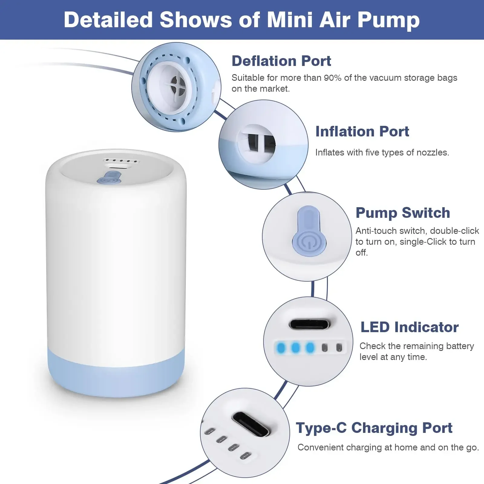 Rechargeable Electric Air Pump - đánh giá và giá Outdoor Camping Mattress